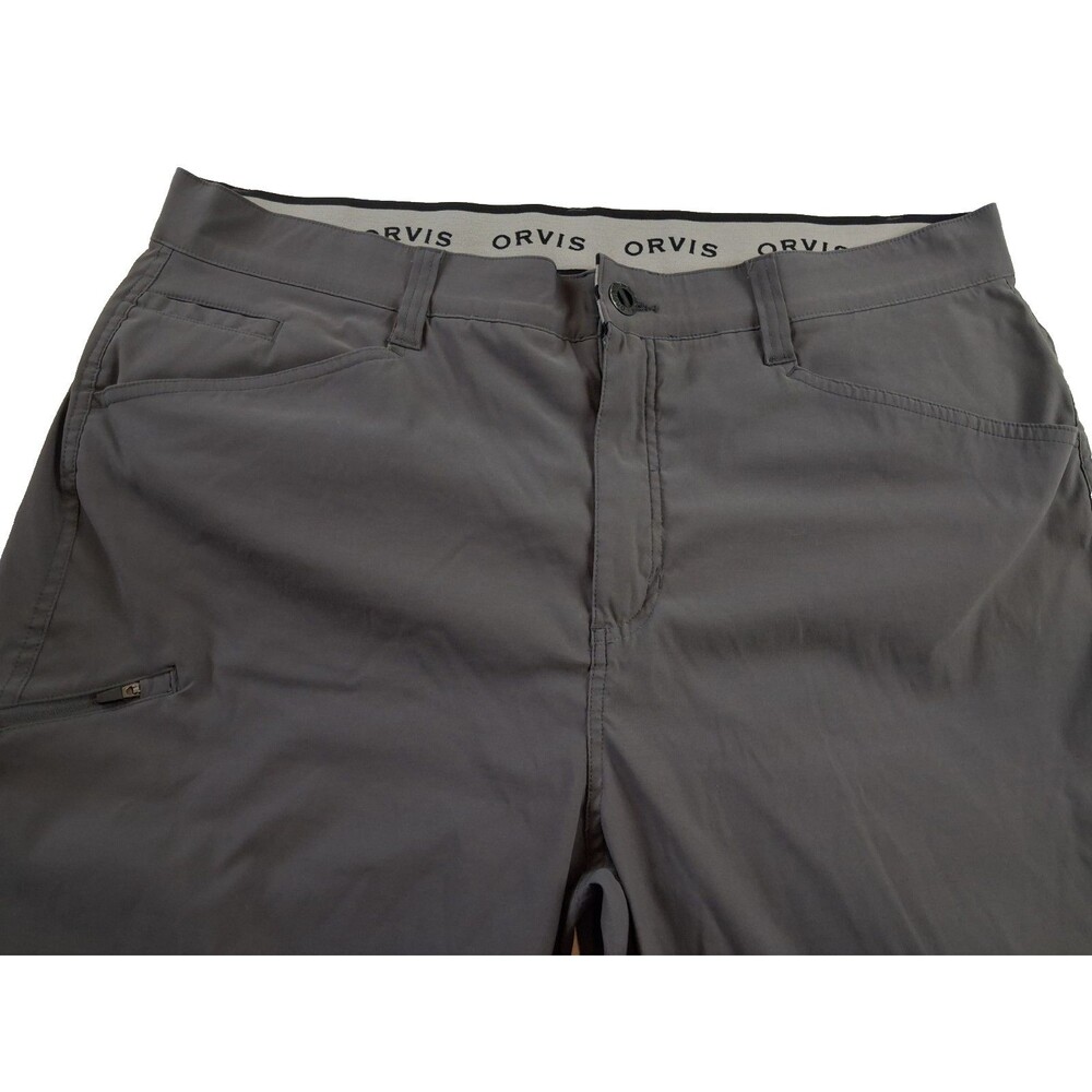 ORVIS Men's Tech Pant Gray 40x30 Performance Water Repellent Cargo Zip Pocket - Picture 3 of 14